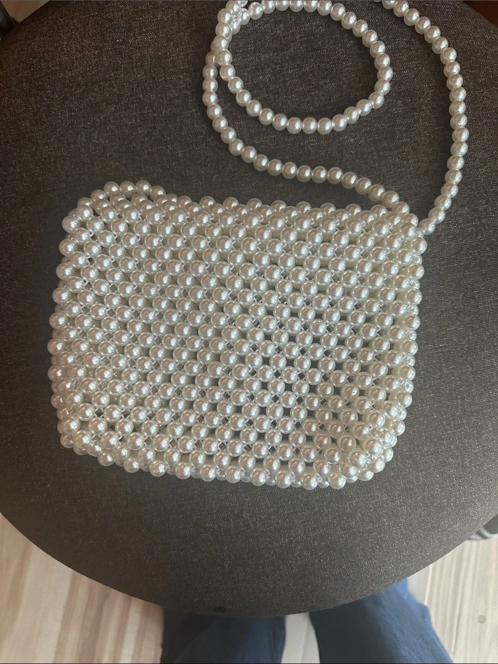 Pearl Beaded Crossbody Bag - White - Picture 2 of 2
